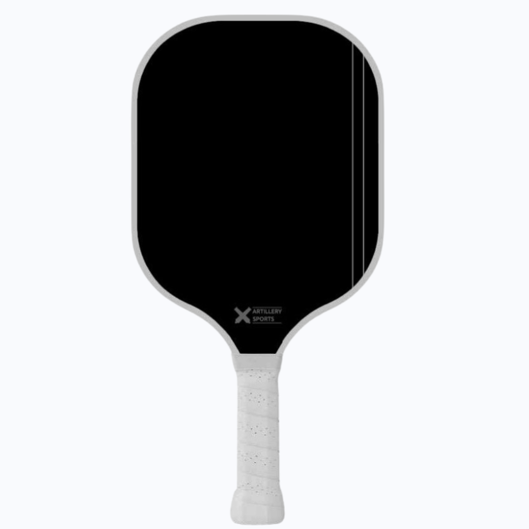 HE-1 Carbon Fiber Pickleball Paddle - Front view showing black face and white grip