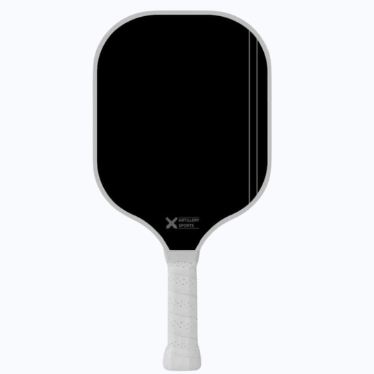 HE-1 Carbon Fiber Pickleball Paddle - Front view showing black face and white grip