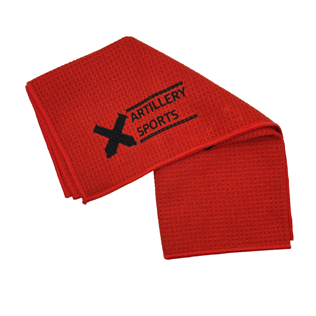 Artillery Sports Microfiber Golf Towel - Alternative angle with clip